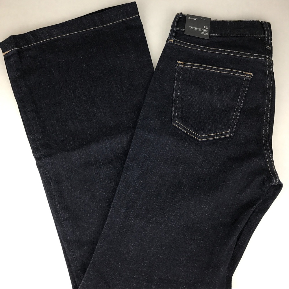 Gap Authentic Flare Jeans Mid-rise Stretch Dark